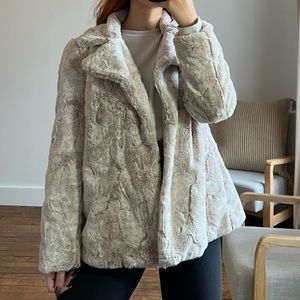 New Halogen Faux Fur Coat